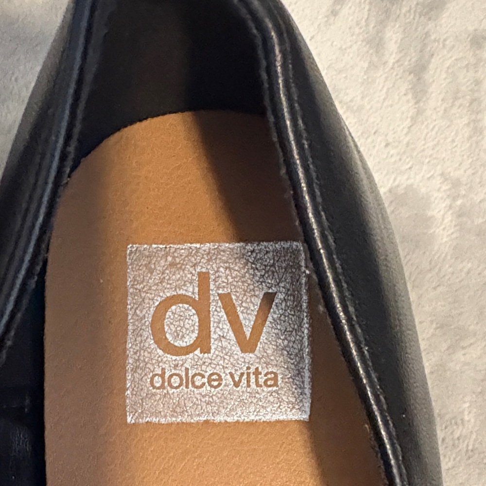 Dolce Vita Black Leather Loafers for Women - Picture 2 of 8